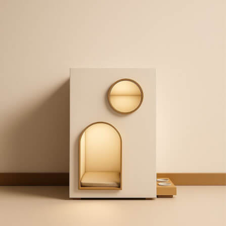 บ้านสัตว์เลี้ยง MUMU D&C PET HOUSE รุ่น MINIMAL01 ขนาด 60X60X95 ซม.สีน้ำตาล_7